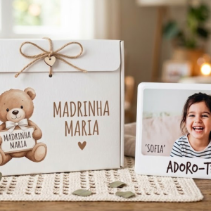 Lembrança "Laços Eternos": Caixa com Azulejo Personalizado