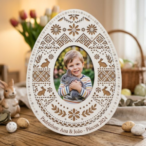 Moldura Ovo de Páscoa Rendilhada Personalizada