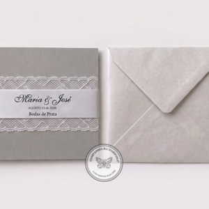Convite de Bodas de Prata Elegance